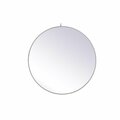 Elegant Decor 39 in. Metal Frame Round Mirror with Decorative Hook, Silver MR4739S